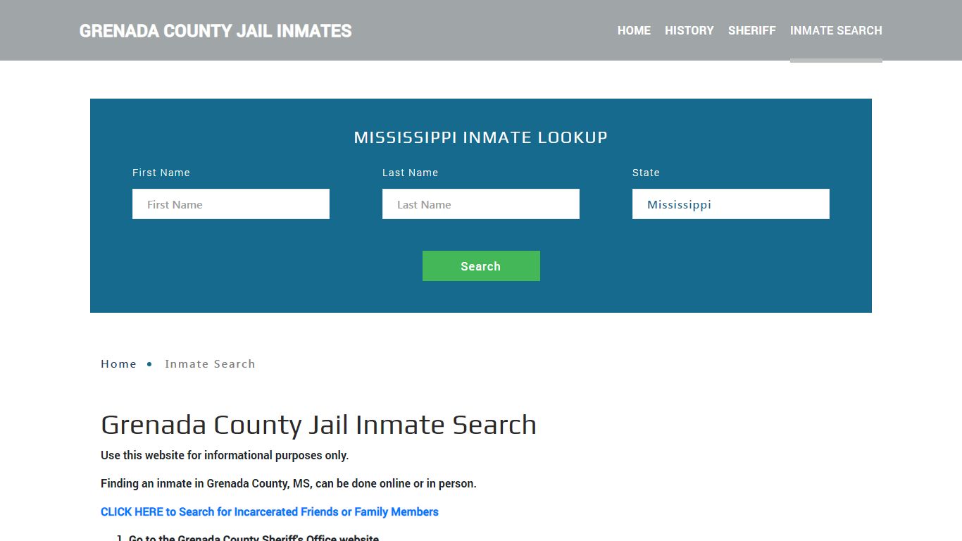 Grenada County, MS Detainee Lookup