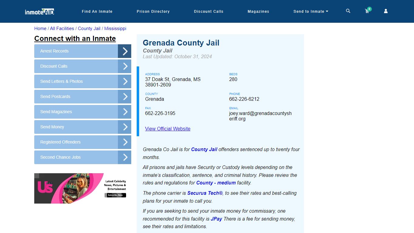 Grenada County Jail - Inmate Locator